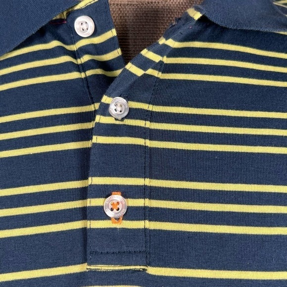 Margaritaville Men's Blue & Chartreuse Striped Polo with UPF +30 Large NWT - Picture 3 of 15